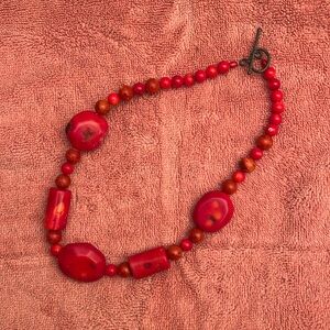 Australian Coral Toggle Clasp Necklace